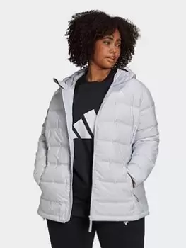 Image of Adidas Helionic Hooded Down Jacket (Plus Size)