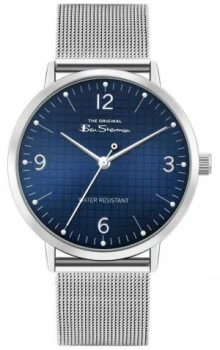 Image of Ben Sherman Mens Stainless Steel Mesh Bracelet Blue Dial Watch