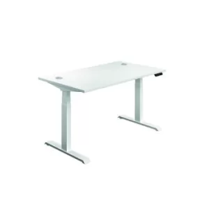 Image of First Sit/Stand Desk 1400x800x630-1290mm White/White KF820758
