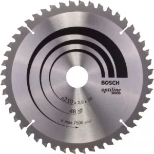 Image of Bosch Optiline Wood Cutting Mitre Saw Blade 210mm 48T 30mm