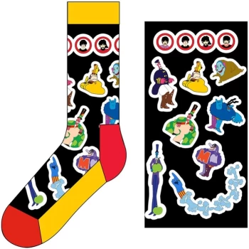 Image of The Beatles - Portholes & Characters Unisex UK Size 7 - 11 Ankle Socks - Black