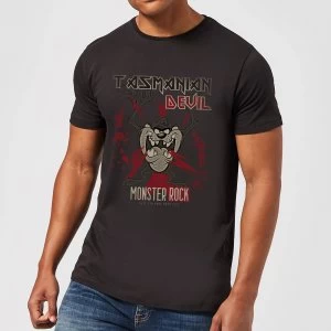 Image of Looney Tunes Tasmanian Devil Monster Rock Mens T-Shirt - Black - XS - Black