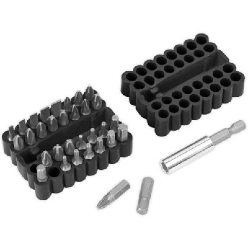 Image of Loops 33 Piece Bit and Magnetic Adaptor Set - Chrome Vanadium Steel Bits - Rubber Case Metallics