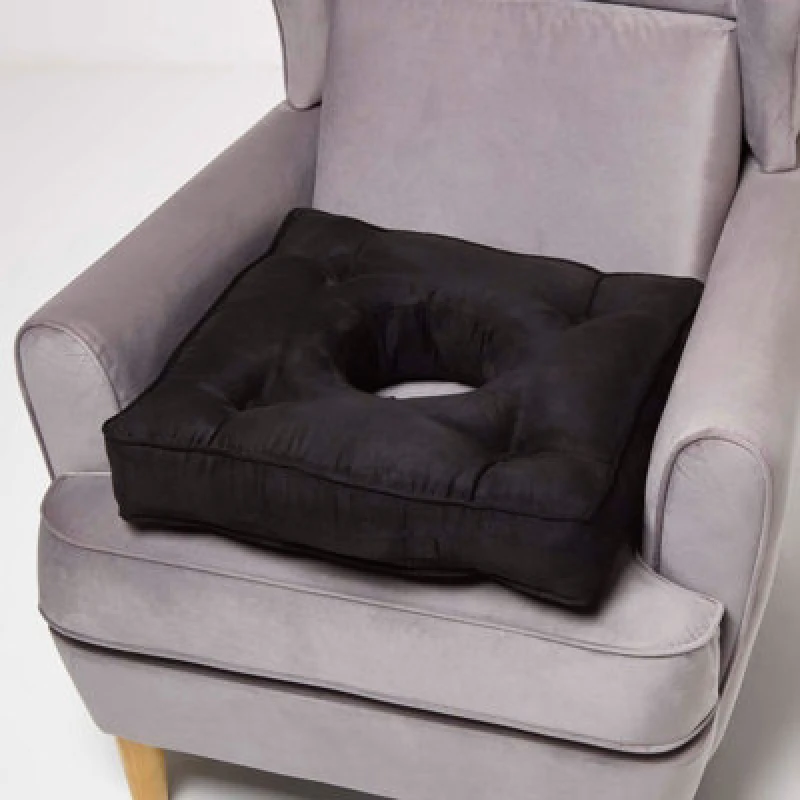 Image of Homescapes Faux Suede Coccyx Cushion Black