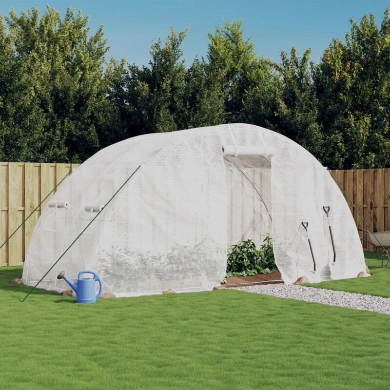 Image of vidaXL Greenhouse with Steel Frame White 10 m 5x2x2.3 m, White 364087