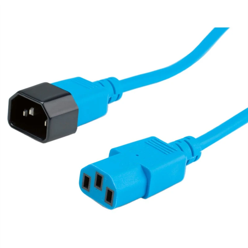 Image of ROLINE 19.08.1527 power cable Blue 0.8 m C14 coupler C13 coupler