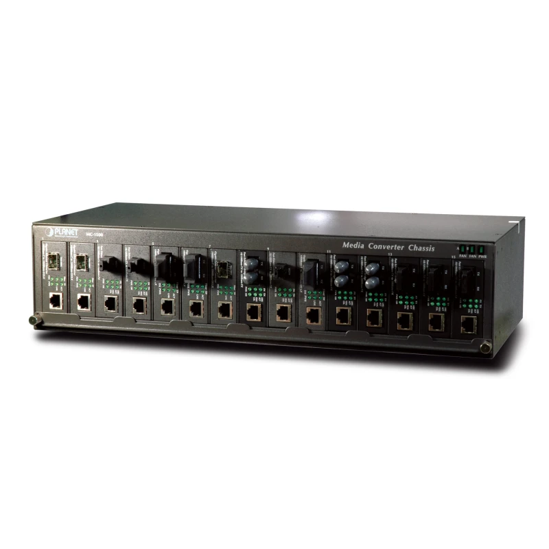 Image of PLANET MC1500 network equipment chassis 2.4U Black