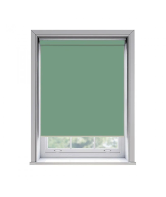 Image of New Edge Blinds No Drill Basil Thermal Blackout Roller Blind 170cm Drop in Green Size: 125cm Green Unisex 125 cm