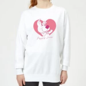 Image of Scooby Doo Puppy Love Womens Sweatshirt - White - S