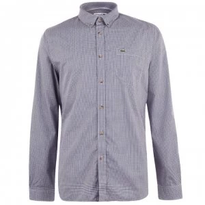 Image of Lacoste Long Sleeve Check Shirt - Dark Navy 0Y1