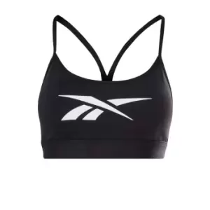 Image of Reebok Lux Skinny Strap Medium-Support Sports Bra - Black
