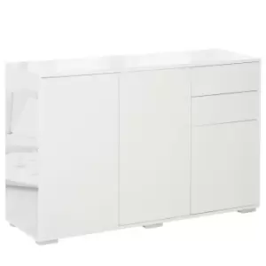 Image of Homcom Side Cabinet With 2 Door Cabinet And 2 Drawer For Home Office White