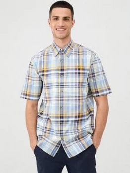 Image of Fred Perry Tartan Shirt - Blue, Size S, Men