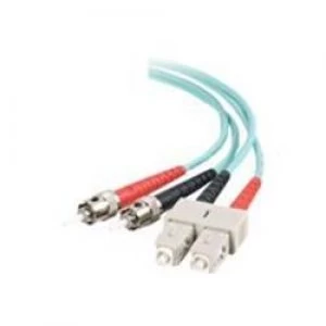 Image of C2G 3m SC-ST 10GB 50/125 OM3 Duplex Multimode PVC Fibre Optic Cable (LSZH) - Aqua