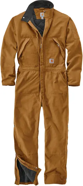 Image of Carhartt Washed Duck Insulated Overall, brown, Size 2XL