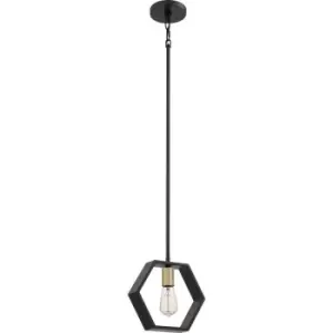 Image of Elstead Quoizel Bismarck Slim Pendant Ceiling Light Earth Black