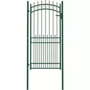 Image of Fence Gate with Spikes Steel 100x200cm Green Vidaxl Green