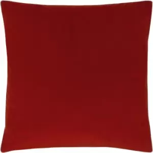 Image of Evans Lichfield - Sunningdale Plush Cushion Cover, Flame, 50 x 50 Cm