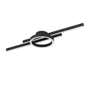 Image of EGLO Amandolo LED Contemporary Black Steel Flush Ceiling Light