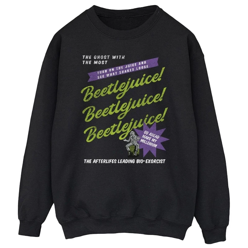 Image of Beetlejuice Beetlejuice Men Make My Millenium Sweatshirt in Black Size: Small Black S Male 5063609026272