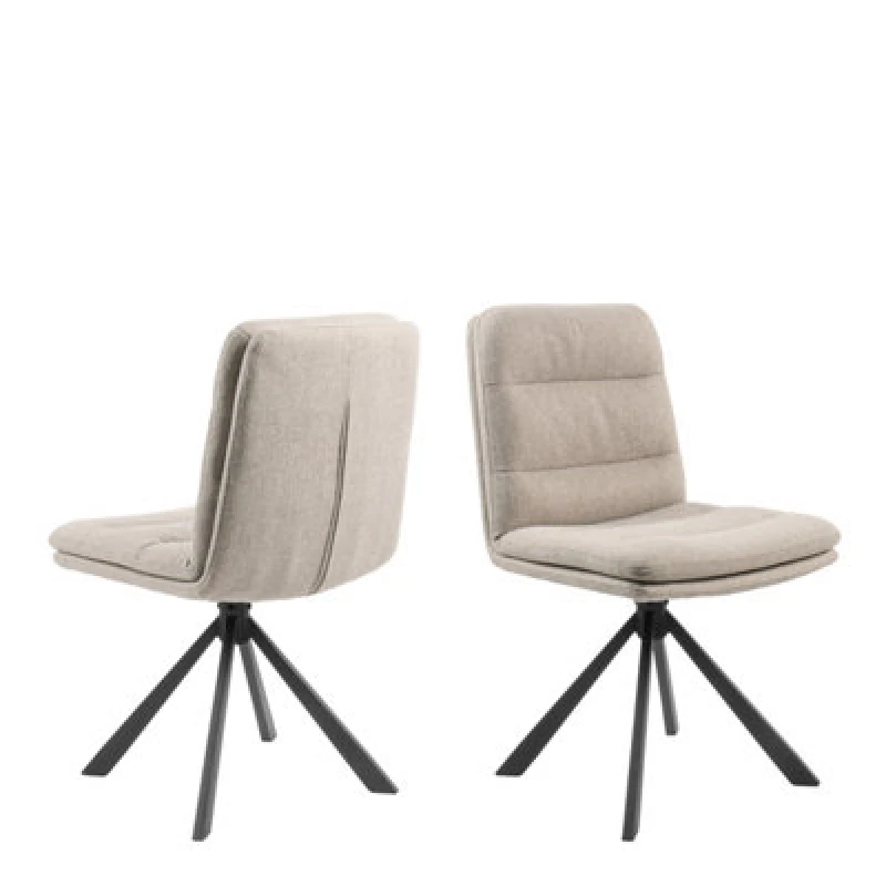 Image of Furniture To Go Dean Beige Swivel Dining Chair Set Of 2