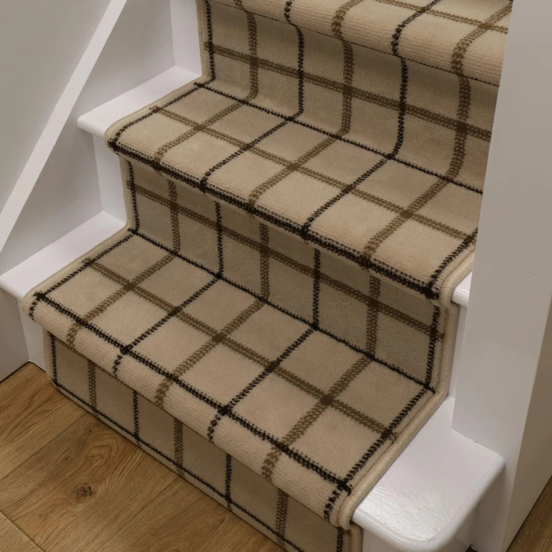 Image of Homemaker Stair Runner - Maestro Check Design Natural Natural unisex 60x800cm