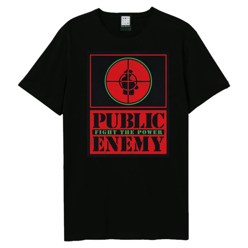 Image of Amplified Amplified Men Fight The Power Target Public Enemy T-Shirt in Black Size: X-Small Black XS Male 5063852069118