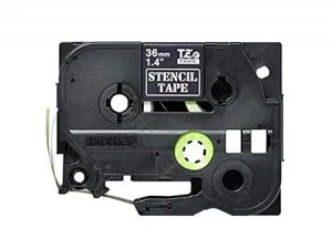 Image of Brother STE-161 P-touch Label Tape (36mm x 3m) Black Stamp Stencil