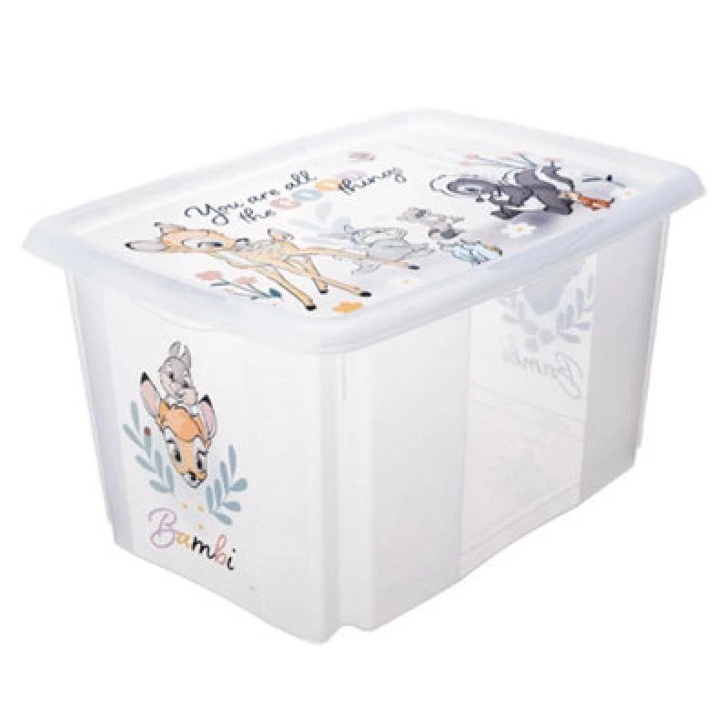 Image of Keeeper Bambi Turn Around Stackable Box With Lid 45 Litre Transparent