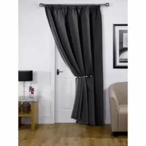 Image of Emma Barclay Blackout Pencil Pleat Curtains Cali 66 X 84 Black