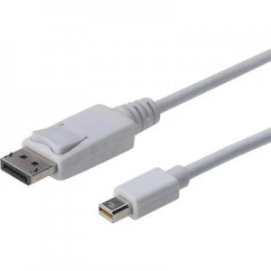 Image of Digitus DisplayPort Cable 1m White [1x DisplayPort plug - 1x Mini DisplayPort plug]