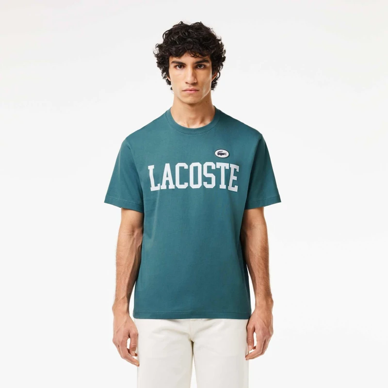 Image of Lacoste Logo Print T-Shirt - Green Green S