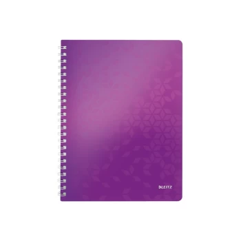 Image of WOW Notebook A4 Ruled, Wirebound with Polypropylene Cover 80 Sheets. Purple - Outer Carton of 6