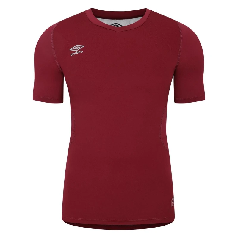 Image of Umbro Umbro Men Elite V Neck Base Layer Top in Burgundy Size: Small Burgundy S Male 5063574158091