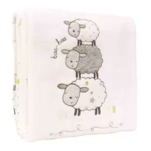 Image of East Coast Nursery - Silvercloud 3 Piece Bedding Set Counting Sheep (coverlet Fleece Blanket Printed Fitted Sheet)