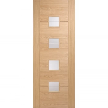 Image of Vancouver Brilliant Cut Internal Glazed Prefinished Oak 4 Lite Door - 762 x 1981mm