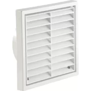 Image of Manrose 100mm/4" External Wall Grille White with Round Spigot and Fixed Louvre Fascia - 1152W