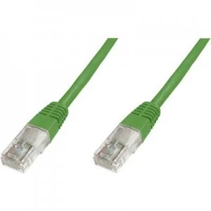 Image of Digitus RJ45 Network cable, patch cable CAT 6 U/UTP 1m Green