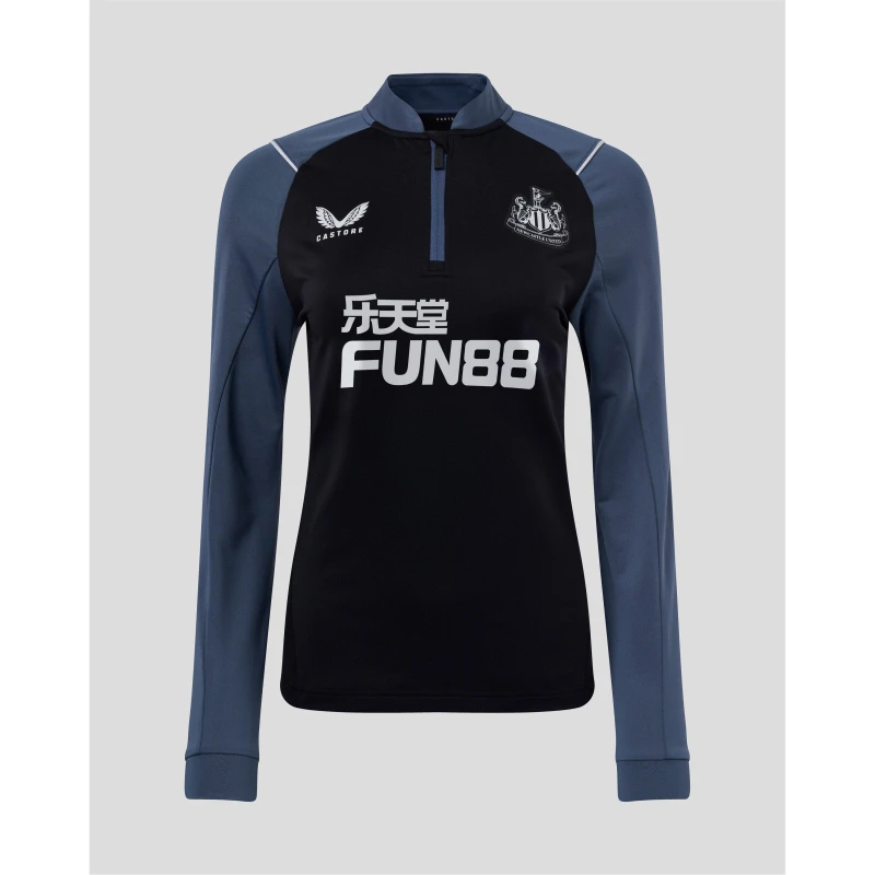 Image of Castore Newcastle United Training Quarter Zip Top 2022 2023 Womens Ink Blue female 8 (XS)