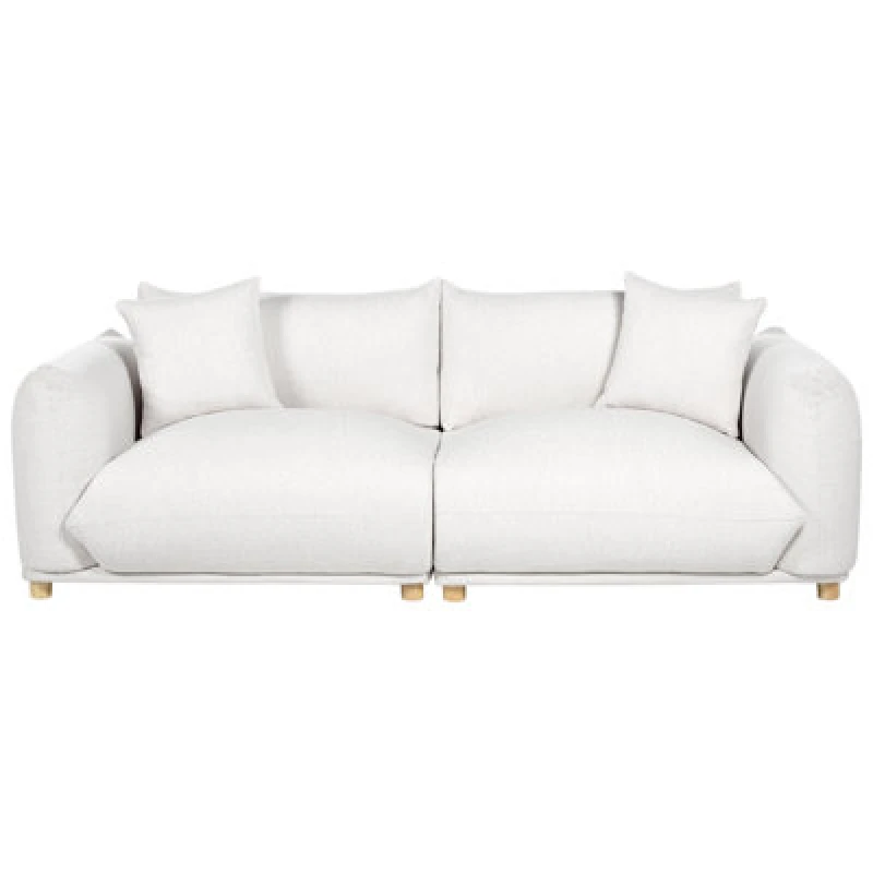 Image of Beliani Sofa 3 Seater Luvos Fabric Off-White