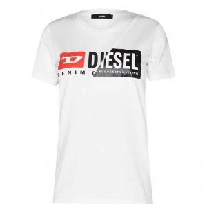 Image of Diesel Original Logo T Shirt - 100 White