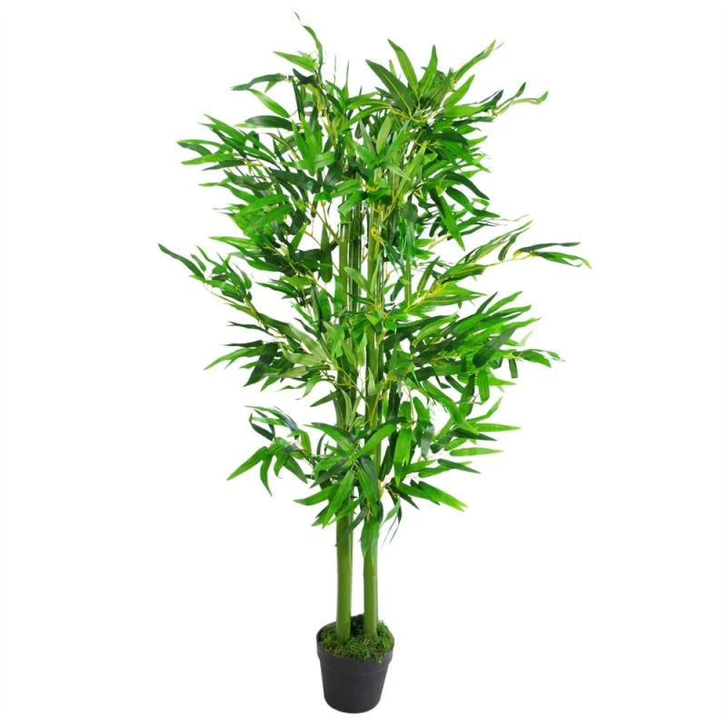 Image of Leaf 120cm (4ft) Fat Leaf Artificial Bamboo Plants Trees - XL Green unisex