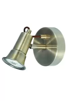Image of Eros 1 Light Indoor Adjustable Wall Spotlight Antique Brass GU10