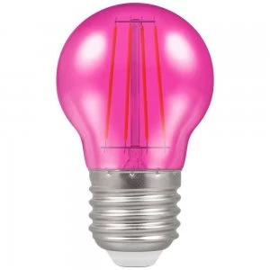 Image of Crompton LED Filament Harlequin Round ES E27 4W - Pink