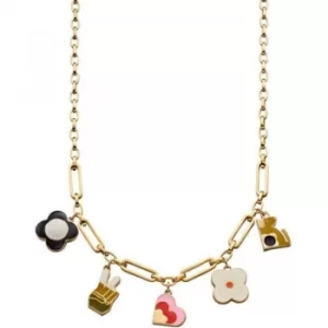Image of Ladies Orla Kiely Gold Plated Charm Necklace