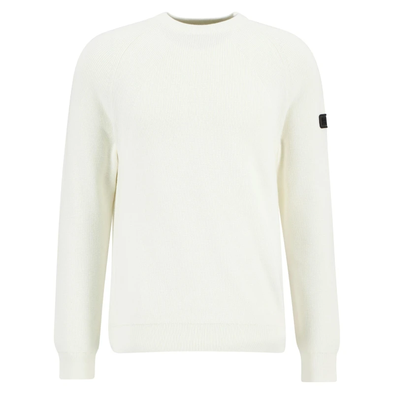 Image of Barbour International Mens Monmouth Crew Neck Jumper Whsper Wht WH32 male M