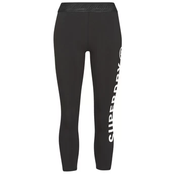 Image of Superdry ESSENTIAL 7/8 LEggING womens Tights in Black - Sizes UK 10,UK 12,UK 14,UK 8