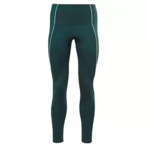 Image of Reebok Workout Ready Ribbed High-Rise Leggings Womens - Green