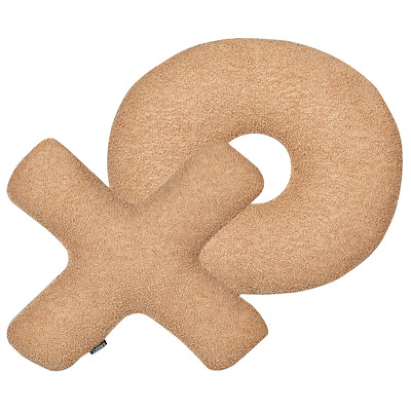 Image of Beliani Set Of 2 Decorative Cushions Hesperis Boucle Light Brown Solid