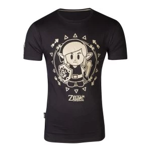 Image of Nintendo - Legend of Zelda Link's Awakening Tribal Link Male Medium T-Shirt - Black